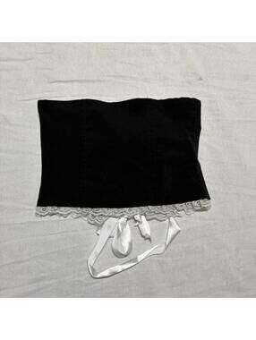 Vintage black and white lace corset